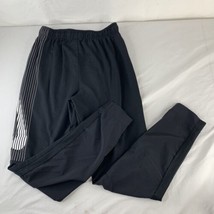 Vintage Rare 90s Nike Nylon Soccer Pants Black Gray Striped Swoosh Track Small - £44.98 GBP