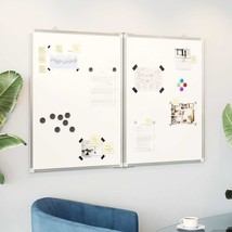 vidaXL Magnetic Whiteboard Foldable 39.4&quot;x31.5&quot;x0.7&quot; Aluminum - $112.91