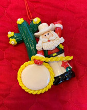 Vintage Dough Christmas Ornament Santa CLAUS-COWBOY-CATUS 80&#39;S New - £10.27 GBP