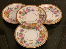 Vintage Limoges U.C. France Hand Painted Saucers Set of 4 - £30.77 GBP