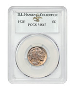 1925 5C PCGS MS67 ex: D.L. Hansen - £3,833.85 GBP