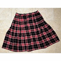 Vintage NY Collection Women&#39;s Plaid Migi Skirt Black Size Petite Medium EUC - £23.74 GBP