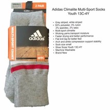 Adidas Boy/Girl 2 Pairs Climalite Multi-Sport Socks Youth 13C-4Y - £7.43 GBP