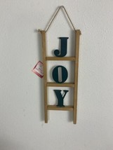 Holiday Style Christmas JOY Ladder Home Decor Wall Hanging Tree Green Br... - £15.33 GBP