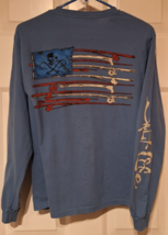 Men&#39;s Salt Life Pocket T-Shirt Blue Long Sleeve Sz S Fishing Pirate America - £11.83 GBP
