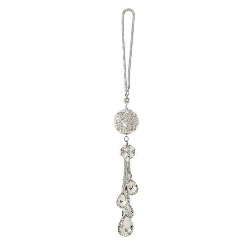 Sparkling Crystal Car Pendant Rear View Mirror Ornament - £14.38 GBP