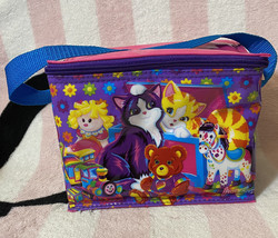 Vintage Lisa Frank Playtime Kittens Flowers Blue Purple Pink Lunch Box Bag - £150.27 GBP