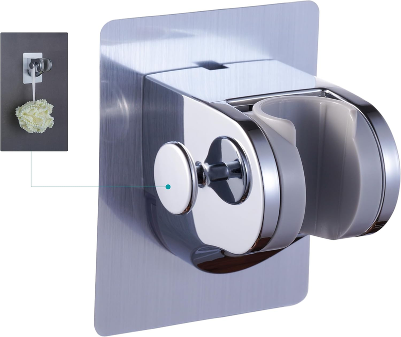 Handheld Shower Head Holder with 2 Hanger Hooks,Strong Adhesive&Waterproof No Dr Item image 12