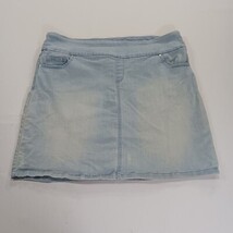 S.C. & Co. Denim Skort Women’s XL Faded Light Blue Pull-On Stretch Mini Skirt image 12