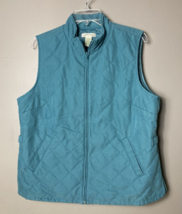 ORVIS Women&#39;s  Teal Quilted Zip Front Vest Size Large Lightweight Packable - $23.38
