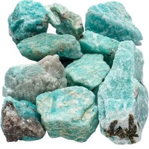 Raw Amazonite Gemstone Bulk Bundle, AAA Grade Chakra Healing Energy Birt... - $17.15
