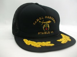 Camel Herders Stable 44 Shriners Hat Vintage Black Snapback Trucker Cap - £16.02 GBP