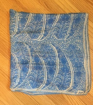 Vintage 60s Vera Neumann square silk scarf (Blue and white large paisley) image 2