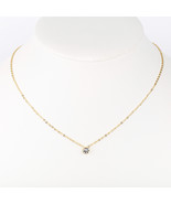 Gold Tone Solitaire Necklace With Sparkling Crystal - $32.79 CAD