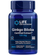 GINKGO BILOBA CERTIFIED EXTRACT 120mg 365Cap MEMORY BRAIN SUPPORT LIFE E... - £29.87 GBP