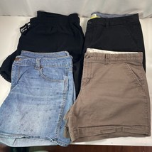 Old Navy Chino Shorts Womens 16 Black Brown Denim Pull On Gap Merona Lot... - €18,01 EUR