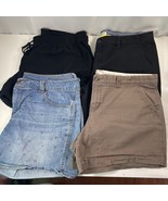 Old Navy Chino Shorts Womens 16 Black Brown Denim Pull On Gap Merona Lot... - $20.78