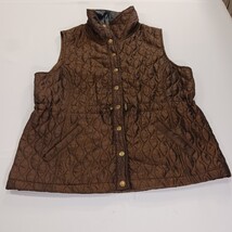 Hannah RN#45749 Women's Brown Button-Up Sleeveless Puffer Vest Size Large  image 9