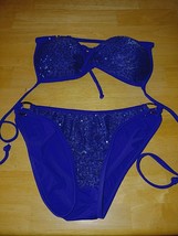 Venus Ladies 2-PC BIKINI-6 W/C CUP-PADDED-WORN ONCE-SEQUINE On Front &amp; CUPS-CUTE - £27.17 GBP