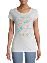 Wound Up Love Swirl Juniors Short Sleeve T-Shirt White Size 3XL 21 - £19.74 GBP