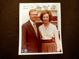 JIMMY &amp; ROSALYNN CARTER 39TH PRESIDENT SIGNED AUTO WHITE HOUSE PHOTO BEC... - £394.50 GBP