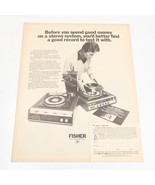 1972 Fisher High Fidelity Records Bankers Life Insurance Print Ad 10.5&quot; ... - £6.27 GBP