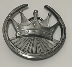 Crown Belt Buckle Unsex Royal Silver Metal Crown and Wreath Hip Hop Fashion - £10.58 GBP