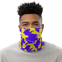 Abstract Brush Art Design Neon Yellow Breathable Washable Neck Gaiter  - £12.88 GBP
