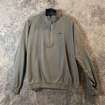 Straight Down Sweater Mens Large Grey Pullover 1/4 Zip Golfer Crane Creek Loose - £13.69 GBP