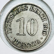 1910 A German Empire 10 Pfennig Coin - €2,58 EUR