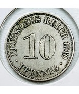 1910 A German Empire 10 Pfennig Coin - $56.26 MXN