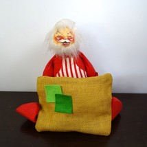 1971 Annalee Mobilitee Doll Santa, Burlap Mail Sack Bag, Christmas Card Holder - $36.00