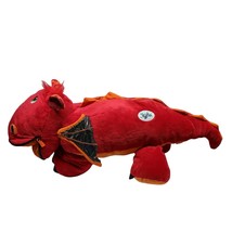 Stuffies Blaze The Dragon Red Hidden Pockets Pillow Pet Plush 29&quot; - $18.69