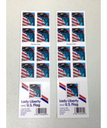 Set of 2 U.S. Booklet Stamps #3972a Liberty and Flag Forty 39 Cent Stamp... - $453.50 MXN