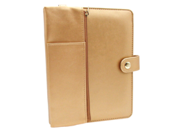 Recollections Gold Planner Organizer Journal Ring Binder Pockets on Front Snap - $28.89