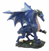 Ebros Clawing Blue Dragon Statue 8&quot;Long Land Of Dragons Fantasy Home Decor - £39.61 GBP