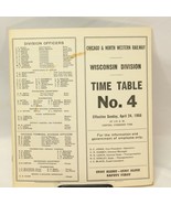 1966 CHICAGO NORTHWESTERN RAILROAD MILWAUKEE TIME TABLE 4 Wisconsin Train - $41.17 CAD