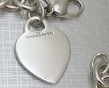 7.5&quot; Medium Tiffany &amp; Co Sterling Silver Blank Heart Tag Charm Bracelet - £200.73 GBP