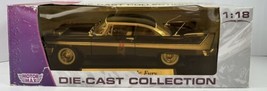 Motor Max Black And Gold 1958 Plymouth Fury 1/18 In Box Diecast - $59.39