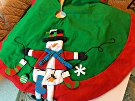 St. Nicks Choice Snowman Christmas Tree Skirt 23” wide 120” approx.  SKU... - £24.93 GBP