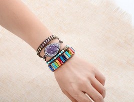 Chakra Bracelet Jewelry Handmade Multi Color Natural Stone - £17.70 GBP