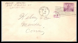 1934 US Cover - Camden, New Jersey to Meriden, Connecticut D2 - £2.31 GBP