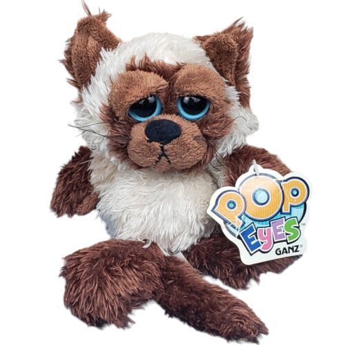 GANZ POP EYES 8"  Siamese Cat Kitty  Plush Stuffed Toy W tag - $29.02
