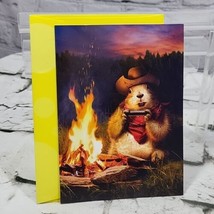 Avanti Birthday Card Groundhog Cowboy Western Campfire  - $5.93