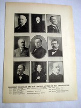 1901 2 Sided Page Illustrated President McKinley &amp; His Cabinet &amp; Murat H... - $9.99