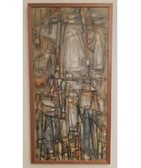 VINTAGE MID CENTURY MODERNIST ABSTRACT PAINTING SIGNED, DATED AND FRAMED - $37,448.17 MXN