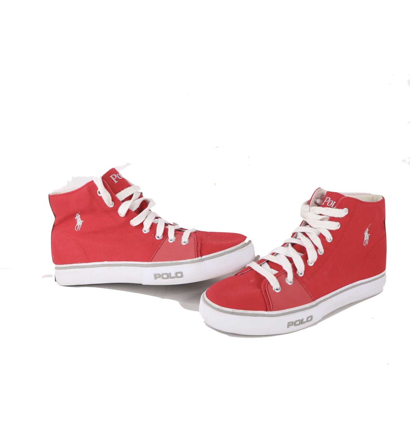 Vintage Ralph Lauren Mens 8.5 Distressed Spell Out High Top Sneakers Sho... - $34.60