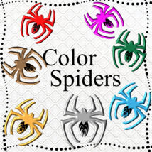 Color Spiders 2-Digital Clipart-Gift Card-Gift Tag-Jewelry-Tshirt-Scrapbook - $1.25