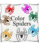 Color Spiders 2-Digital Clipart-Gift Card-Gift Tag-Jewelry-Tshirt-Scrapbook - $37.17 MXN