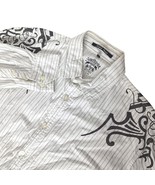 Southpole Premium Mens Button Up Shirt XXL Black White Sparkly Y2K Rocka... - $33.21 CAD